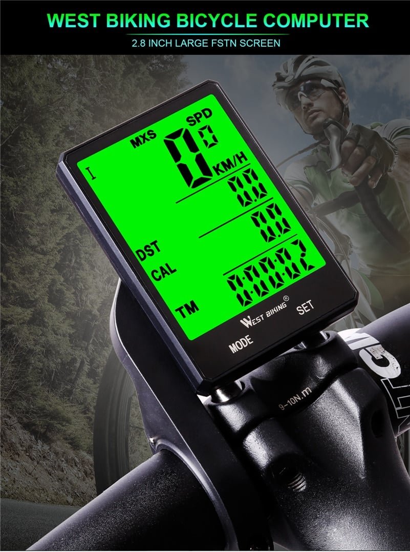 Wireless Waterproof Cycling Computer With Light