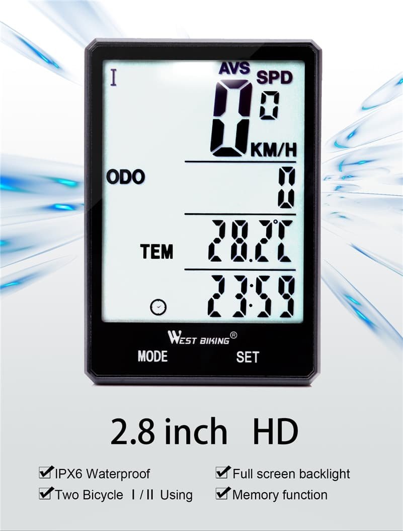 Wireless Waterproof Cycling Computer With Light