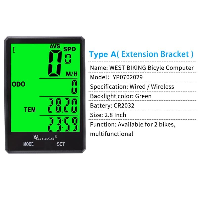 Wireless Waterproof Cycling Computer With Light