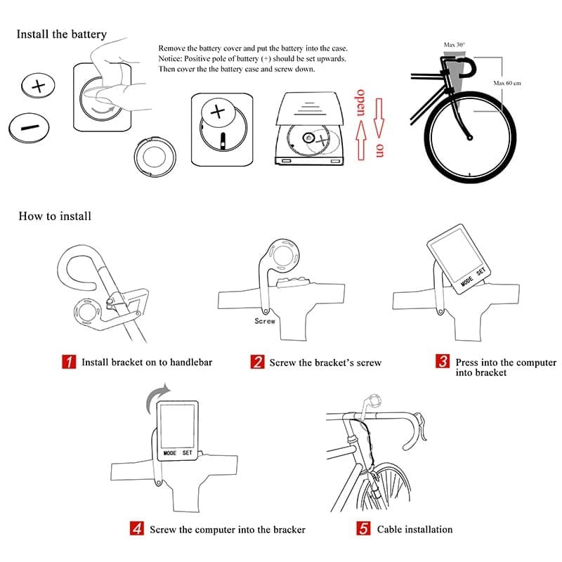 Wireless Waterproof Cycling Computer With Light
